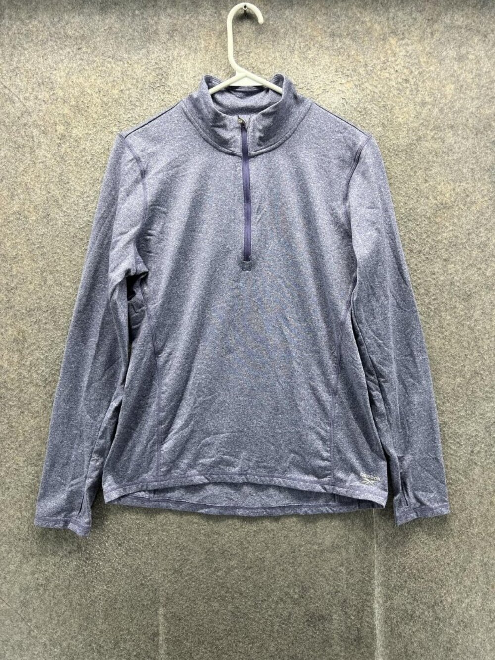 Reebok Pullover Womens Medium Purple 1/4 Zip Mock Neck Long Sleeve Athletic